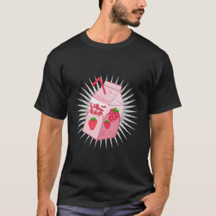 Kawaii Aardbeienmelk Grappige Anime Otaku Japans T-shirt