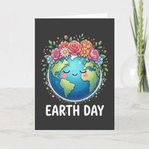 Kawaii Aardeliefhebber Bloemige Aardedag bloemenkr Kaart