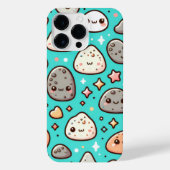 Kawaii Aesthetic iPhone Case – Teal Background Hoesje (Achterkant)