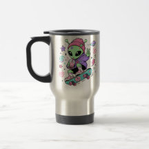 Kawaii Alien Skater Bubble Tea Ontwerp