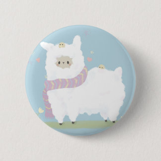 Kawaii Alpaca Badge Ronde Button 5,7 Cm
