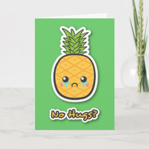Kawaii ananas die een droevig afscheid neemt kaart
