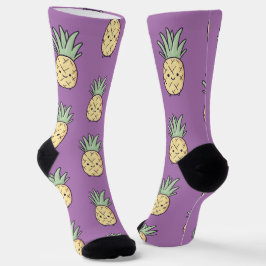 Kawaii Ananas Patroon - Geel Fun Tropical Sokken