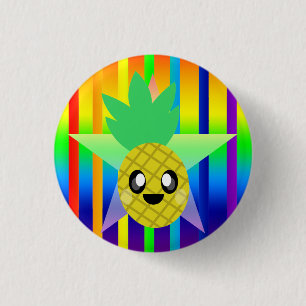 KAWAII ANANAS REGENBOOG SUPER LEUKE TIJD BUTTON PI
