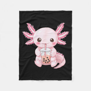 Kawaii Anime Axolotl Boba Fleece Deken
