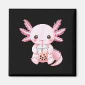Kawaii Anime Axolotl Boba Magneet (Voorkant)
