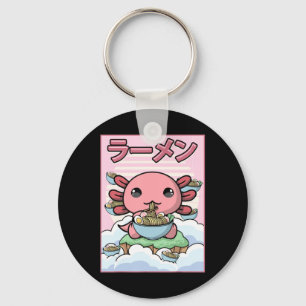 Kawaii Anime Axolotl Ramen Noodle Women Mannen Boy Sleutelhanger