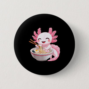 Kawaii Anime Axolotl Ramen Ronde Button 5,7 Cm