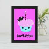 kawaii anime cartoon Emo gothic cupcake Kaart (Staand voorkant)