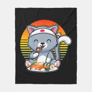 Kawaii Anime Cat Otaku Japanese Sushi Gift Girls K Fleece Deken