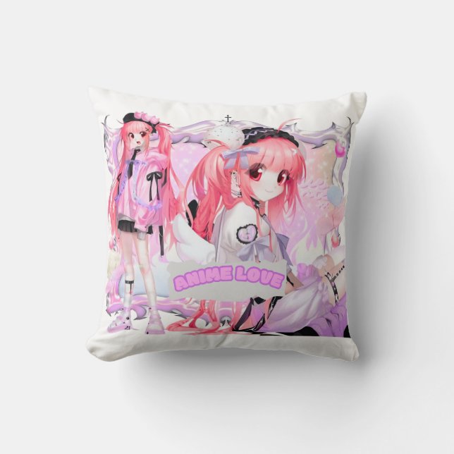Kawaii Anime Coussin fille (Recto)