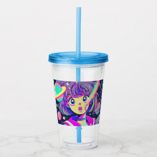Kawaii Anime Girl Acrylic Tumbler Acryl Drinkbeker