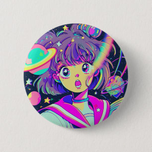 Kawaii Anime Girl Button