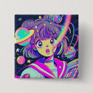 Kawaii Anime Girl Button