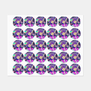 Kawaii Anime Girl Labels