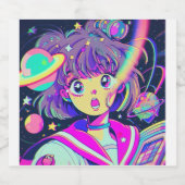 Kawaii Anime Girl Liquor Étiquette bouteille (Étiquettes simples)