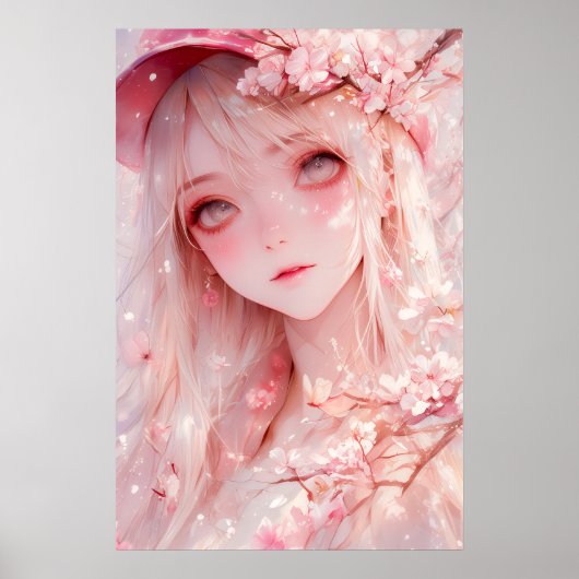Kawaii Anime Girl Poster (Voorkant)