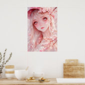 Kawaii Anime Girl Poster (Keuken)