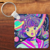 Kawaii Anime Girl Sleutelhanger (Voorkant)