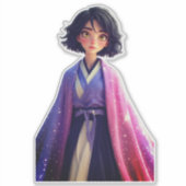 Kawaii Anime Girl Sticker | Cute Galaxy Aesthetic  (Devant)