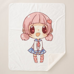 kawaii,anime,girl,wie houdt,schetsen, sherpa deken
