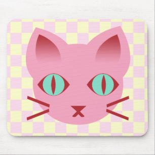 Kawaii Anime Kitty Kat Roze & Gele Ruiten Muismat
