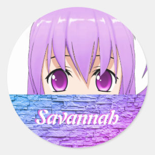 Kawaii Anime Meisje schattig lief roze naam Ronde Sticker