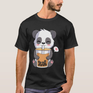 Kawaii Anime Panda Drink Boba Bubble Tea T-shirt