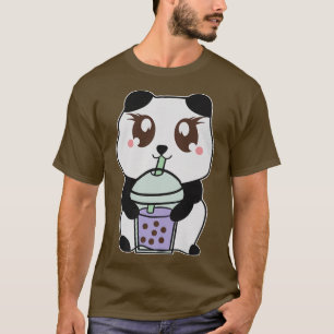 Kawaii Anime Panda Drink Boba Tea Cute Bubble T-shirt