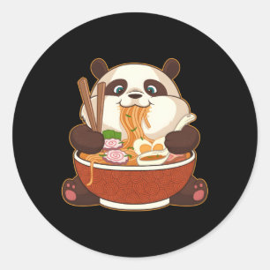 Kawaii Anime Panda Otaku Japanse Ra Noodles Ronde Sticker