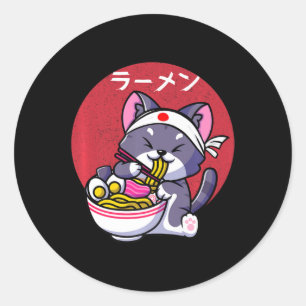 Kawaii Anime Ramen klaagt Japanse voedselcadeau Ronde Sticker