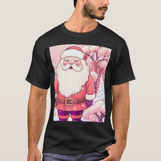 Kawaii Anime Schattige Santa Christmas Snowy Sakur T-shirt (Voorkant)