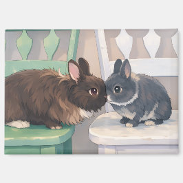 Kawaii Anime Two Bunnies  Cute Magnet Magneet