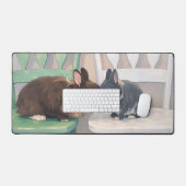 Kawaii Anime Two Bunnies Desk Mat (Clavier et souris)