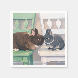 Kawaii Anime Two Bunnies Napkins (50) Servet