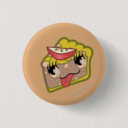 Kawaii Apple Pie Slice Button (Voorkant)