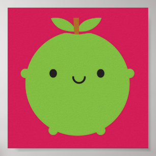 Kawaii Apple Poster