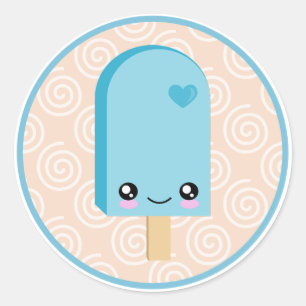 Kawaii  Aqua Blue Popsicle Stickers