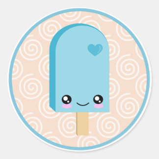 Kawaii Aqua Blue Popsicle Stickers