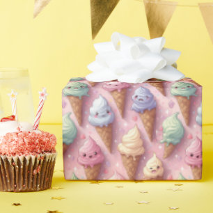 Kawaii Art Ice Cream Cones Cadeaupapier
