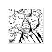 Kawaii Art Supplies Rubberstempel (Afrduk)