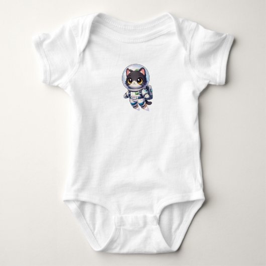 Kawaii Astronaut Cat Cartoon – Cute Space Kitty Romper (Voorkant)