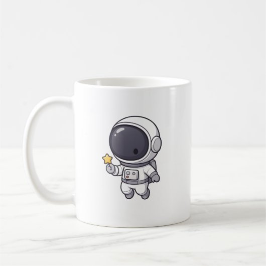Kawaii Astronaut Holding Star Mug (Gauche)