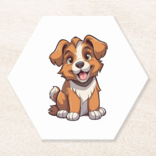 Kawaii Australische Herder Puppy Kartonnen Onderzetters