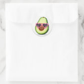 Kawaii Avocado Heart Sunglasses Sticker (Sac)