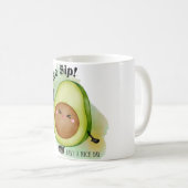 Kawaii Avocado Mug - Conception mignonne et heureu (Devant droit)