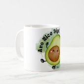 Kawaii Avocado Mug - Conception mignonne et heureu (Devant gauche)