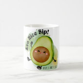 Kawaii Avocado Mug - Conception mignonne et heureu (Centre)