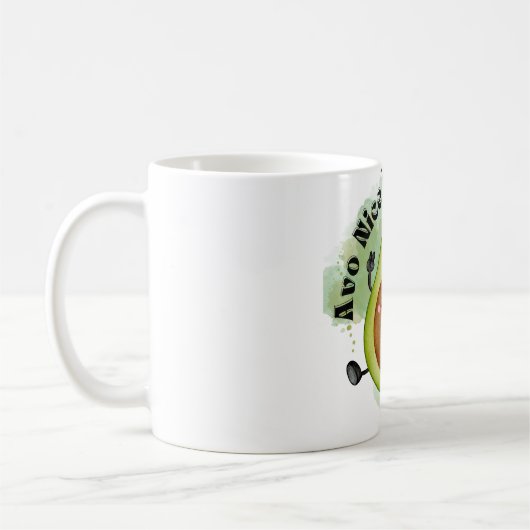 Kawaii Avocado Mug - Conception mignonne et heureu (Gauche)