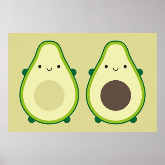 Kawaii Avocado Poster (Voorkant)